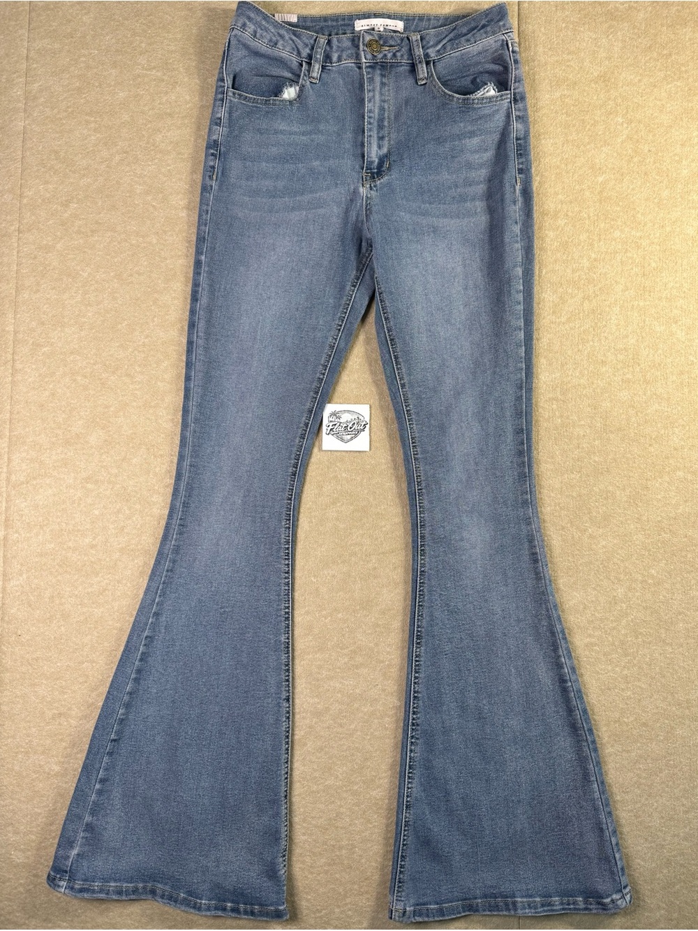 Almost Famous Super High Rise Flare Bell Bottom Jeans Stretch Size 5